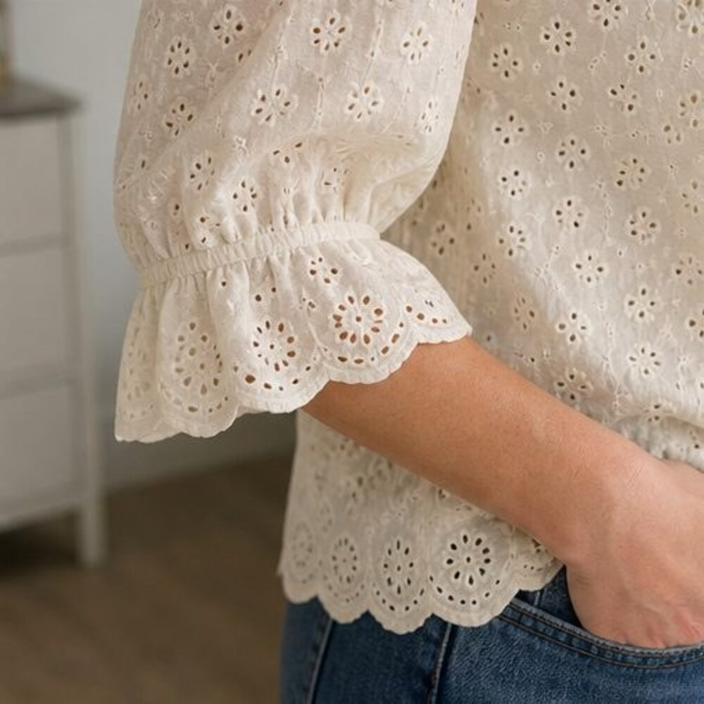 Rust Button Blouse - Picture 5 of 6